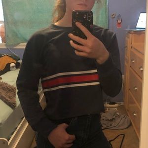 Navy Blue ROMWE Long Sleeve